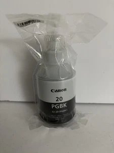 NUOVO flacone inchiostro nero Canon 20 PGBK GI-20 PGBK 170 ml per PIXMA G5020 G6020 G7020 - Foto 1 di 2
