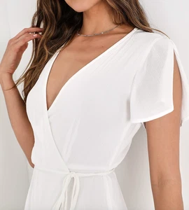 Lulu's - Harbor Point weißes Wickelkleid - weiß - Small - neu mit Etikett - Bild 1 von 15