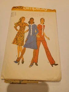 Simplicity Vintage Sewing Pattern 9605 Sz 16 Uncut 1971 Dress Tunic Pants - Picture 1 of 3