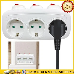 3 Horizontal Socket Power Adapter Power Converter Socket for Living Room Bedroom - Bild 1 von 12