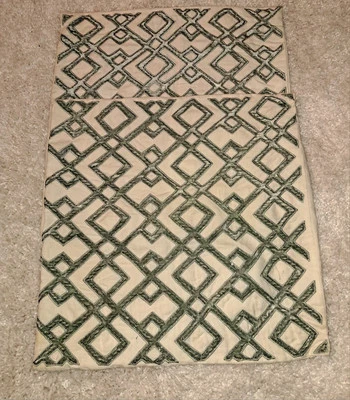 1 пара домашних наволочек Callisto декор 22 x 22 дюйма б/у в отличном состоянии без вставки зеленые и бежевые - Изображение 1 из 4