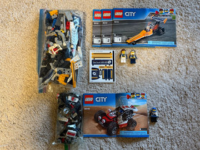 Lego CITY # 60151 - DRAGSTER TRANSPORTER  &  60145 - BUGGY - COMPLETE Sets