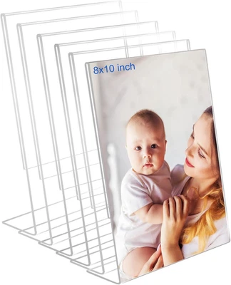 8X10 Acrylic Picture Frames, Set of 6 Clear Acrylic Frameless Transparent Frame - Image 1 of 4