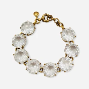 Vintage J. Crew großes Kristall Statement Armband Designer klar Smaragdschliff - Bild 1 von 10