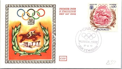 摩纳哥 SC# 837 FDC 1972 XX 奥林匹克运动会 慕尼黑 72 - A02452 — 第 1/2 张图片