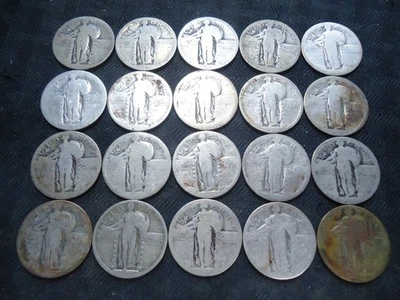 @Melt 26 dateless/cull 90% silver Standing liberty 25C quarters Combine Shipping - Image 1 of 4