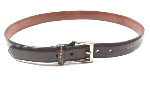 Cintura Coach Vintage Uomo 36 Pelle Marrone Scuro Made in Italy Fibbia Tono Argento