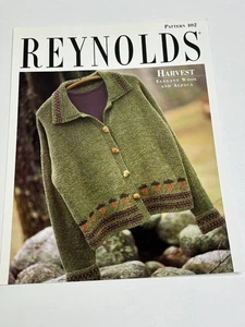 Reynolds Acorn Jacket Knitting Pattern Card 102 Size Small-XL - Picture 1 of 4