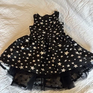 H&M Girls Black Dress with Silver Stars - Size 1.5-2y - Picture 1 of 8