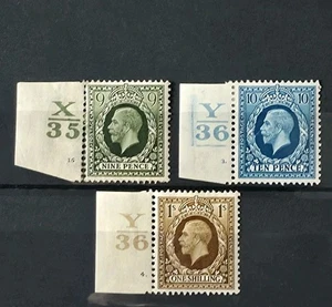 GB KING GEORGE V 1934-36 9D,10,1S VALUE CONTROLS M/MINT - Picture 1 of 1