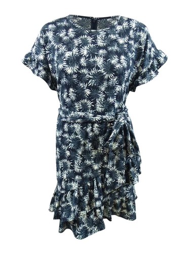 MICHAEL Michael Kors Abito da donna con maniche a volant palma (XL Chambray)