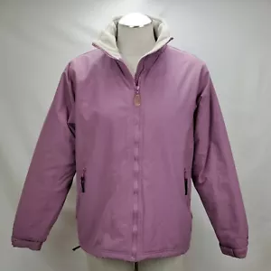 Woolrich Womens Fleece Lined Jacket Coat Size Small Purple Full Zip Bomber Nylon - Picture 1 of 10