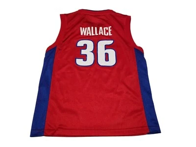 Detroit Pistons Rasheed Wallace Adidas Red Jersey Youth Large 14-16 NBA #36 - Image 1 of 4