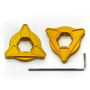 Ajustador de horquilla estrellas de horquilla aluminio CNC fresado 14 mm oro - Imagen 1 de 1