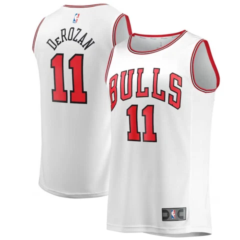 DeMar DeRozan BULLS White Fanatics Fastbreak Basketball Rep NBA Jersey (Size XL) Cover