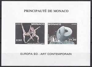 Europe CEPT 1993 Monaco Special S/S 20a IMPERF. MNH VF - Foto 1 di 1