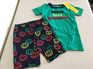 NWT Gymboree Love Peace Presents Shortie Gymmies Pajama Set Girl Christmas  - Picture 1 of 1