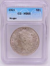 1921 Morgan Silver Dollar Icg Ms65