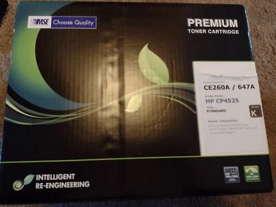 Sealed MSE Black Toner Cartridge Replacement CE260A 647A for HP printer CP4525 - Image 1 of 4