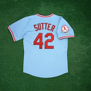 Bruce Sutter 1982 St. Louis Cardinals Cooperstown Men's 30th Anniv. Blue Jersey - Picture 1 of 8