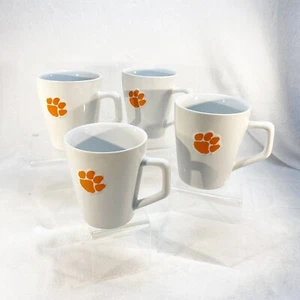 College Treasurers Clemson Tigers Paw Logo Orange & white Ceramic Coffee Mug Set - Picture 1 of 13