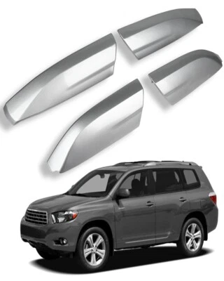 Tampa de extremidade de trilho para rack de teto prata 4 peças para Toyota Highlander 2010-2012 - Imagem 1 de 4