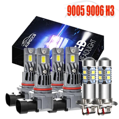 For Toyota Avalon 1998-1999 6000K LED Headlight High Low Fog Light 6Bulbs Combo - Image 1 of 4