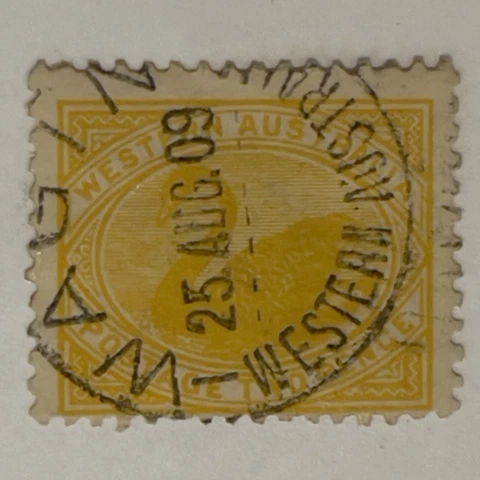 1903 1905 WESTERN AUSTRALIA 2d STAMP WITH WAGIN SOTN SON CANCEL, BLACK SWAN Cover