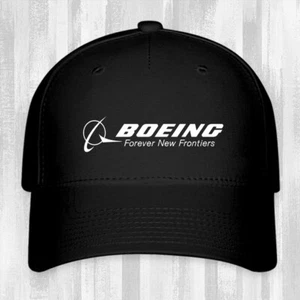 Boeing Aerospace Aviation Black Hat Baseball Cap Size S/M & L/XL - Picture 1 of 3