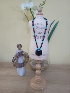 Lola Rose/ Nikki & Me Coco Necklace Black Banded Agate, Moroccan Mix BNWT - Picture 1 of 9