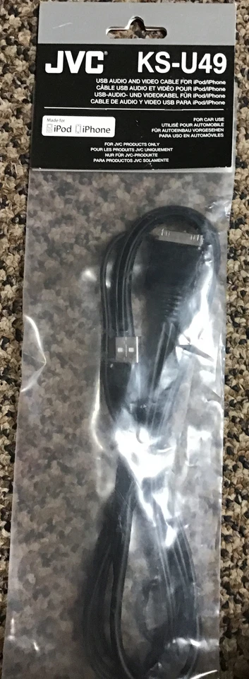 JVC KS-U49 USB and 3.5mm Minjack to iPod Audio Video Interface Adapter OEM NEW - Image 1 of 1