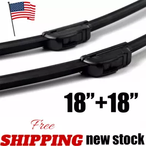 18" & 18" INCH Windshield Wiper Blades Bracketless J-HOOK OEM QUALITY Car Front - Picture 1 of 12