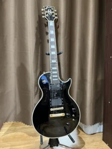 Used 90s Burny / Ferndndes RLC-70 MIJ Les Paul Custom Black Suntainer + EMG/81 - Picture 1 of 7