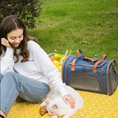 Portable Pet Dog Backpack Breathable Cat Carrier Bag Airline Approved Transport - Image 1 of 4