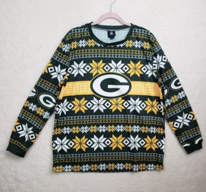 NFL Bay Packers Youth Sleepshirt Large Green 100% Polyester Long Sleeve Tee Fit - Picture 1 of 17