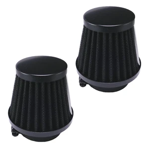 2x Universal Sportluftfilter schwarz - 60-62mm Anschluss Vergaser Luftfilter - Bild 1 von 2