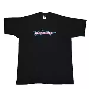 Vintage Hammerhead Shark T-Shirt Mens XL Black Spellout VTG Single Stitch - Picture 1 of 4