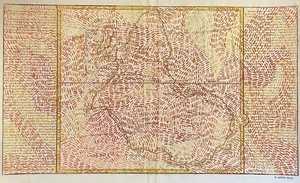 Indigenous Ledger Art style, Mbongeni Dlamini (Swati Africa) on 1786 Antique Map - Picture 1 of 3