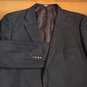 Oak Hill Blazer Mens 54 Long Tweed Gray Orange Blue Checkered Sport Coat Jacket - Picture 1 of 15