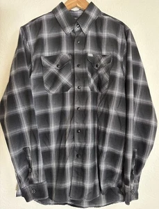 Camisa a Presión Dixxon Flannel Co The Static Para Hombres Mediana Perla Gris Negra A Cuadros Rara - Imagen 1 de 6