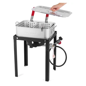 18 Qt. Propane Deep Fryer with Lid & 2 Baskets – 58,000 BTU Power - Picture 1 of 11