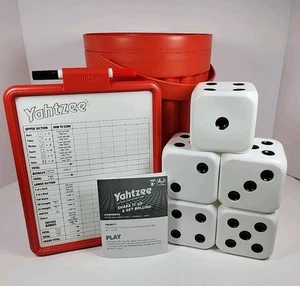 Giant Outdoor Yahtzee Five Large Plastic Dice & Bucket 2021 Hasbro Family Game - Picture 1 of 15