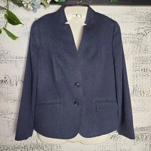 Talbots Navy Wool Cashmere Blazer Women SZ 6 Petite Old Money Minimalist Chic - Picture 1 of 8