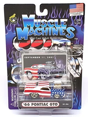 Muscle Machines 1/64 Scale 71151 01-96 - 1966 Pontiac GTO - Stars & Stripes - Image 1 of 4
