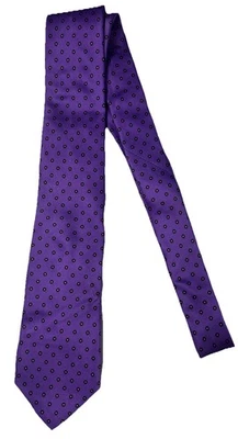 Tie RALPH LAUREN Black Label Purple w/ Black Dots 100% Silk Necktie - Image 1 of 4