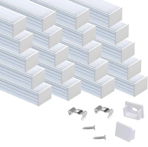 Muzata 20 Pack 3.3FT/1M LED Channel Aluminum U Shape Silver LED Strip Diffuser - Picture 1 of 6