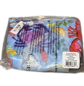 Vera Bradley Zip Top Pouch Coin Purse Seafood Boil Mini Organizer Cosmetic Crab - Picture 1 of 3
