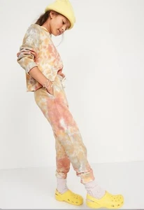 Vintage Tie-Dye Raw-Hem Hoodie & Jogger Sweatpants Set for Girls MEDIUM MED (8) - Picture 1 of 1