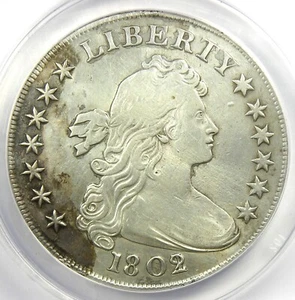 1802/1 Draped Bust Silver Dollar $1 Coin - Certified ANACS VF25 Details - Rare! - Picture 1 of 4