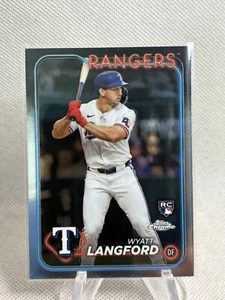 2024 Topps Chrome Wyatt Langford #122 RC Rookie Texas Rangers - Bild 1 von 2